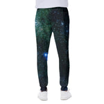 Dark Green Galaxy Space Print Scuba Joggers