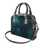 Dark Green Galaxy Space Print Shoulder Handbag