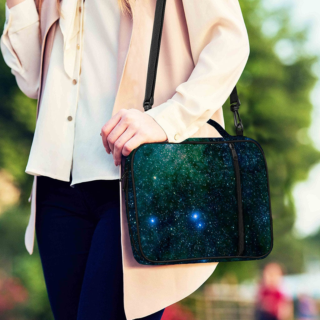 Dark Green Galaxy Space Print Shoulder Strap Bible Bag