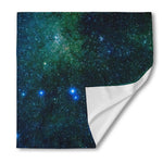 Dark Green Galaxy Space Print Silk Bandana