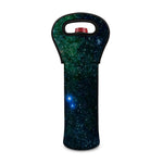 Dark Green Galaxy Space Print Single Neoprene Wine Tote