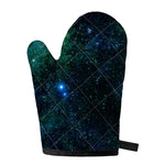 Dark Green Galaxy Space Print Single Oven Mitt