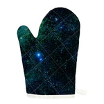 Dark Green Galaxy Space Print Single Oven Mitt