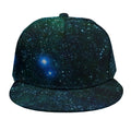 Dark Green Galaxy Space Print Snapback Cap