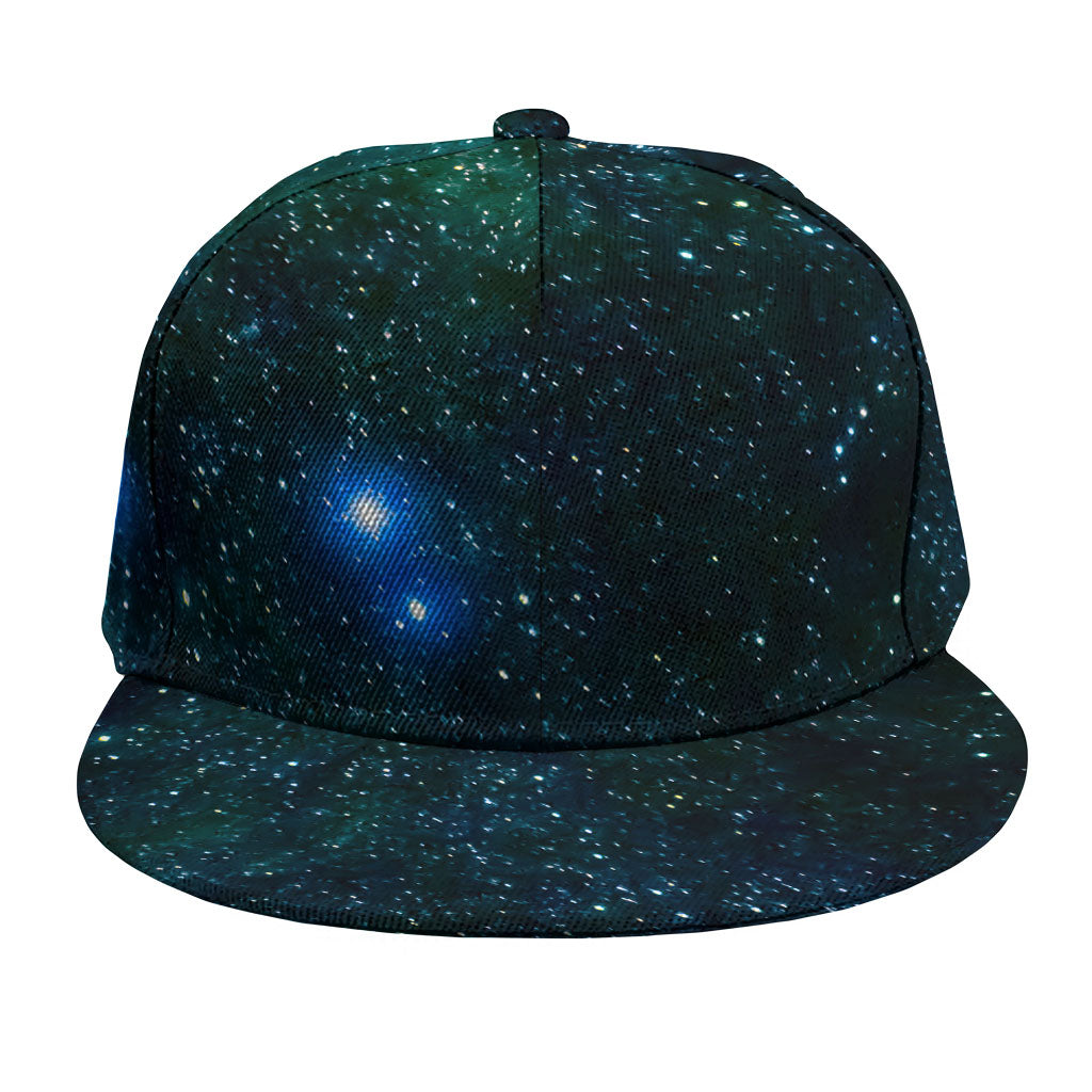Dark Green Galaxy Space Print Snapback Cap