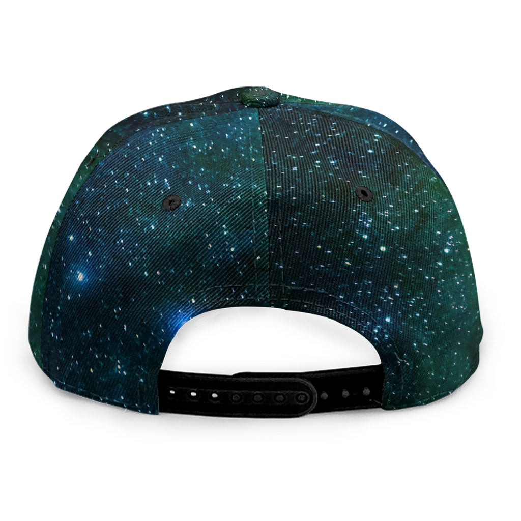 Dark Green Galaxy Space Print Snapback Cap