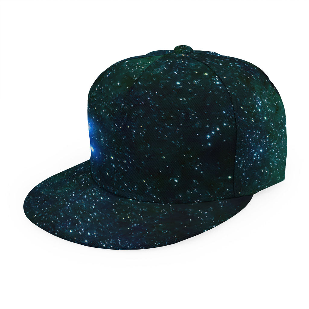 Dark Green Galaxy Space Print Snapback Cap