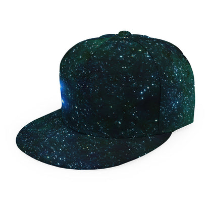 Dark Green Galaxy Space Print Snapback Cap