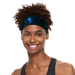 Dark Green Galaxy Space Print Sports Headband