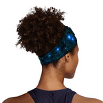 Dark Green Galaxy Space Print Sports Headband