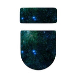Dark Green Galaxy Space Print Toilet Lid And Tank Cover Set
