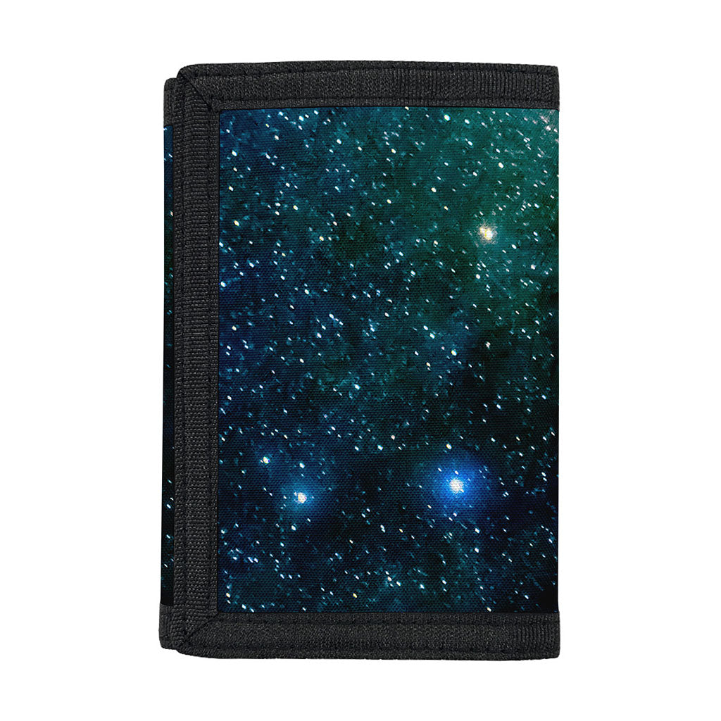 Dark Green Galaxy Space Print Trifold Wallet