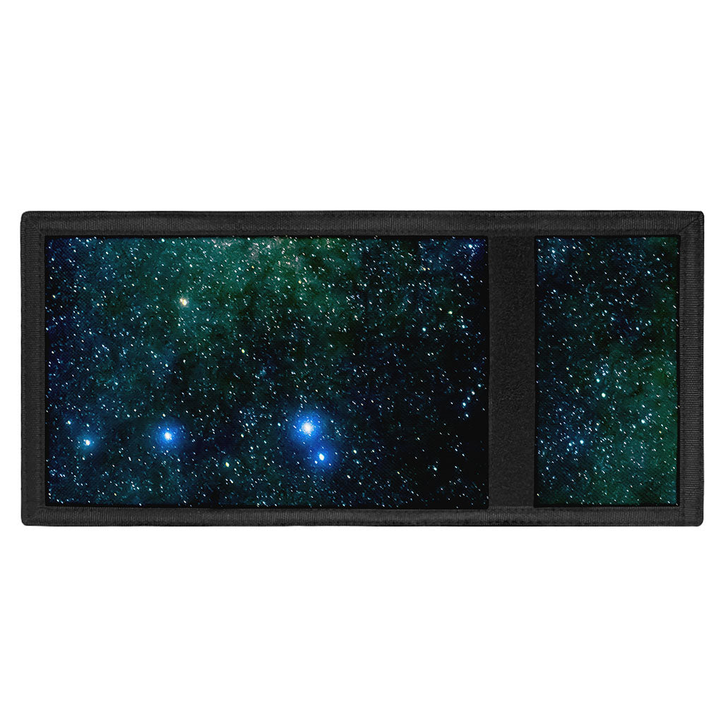 Dark Green Galaxy Space Print Trifold Wallet