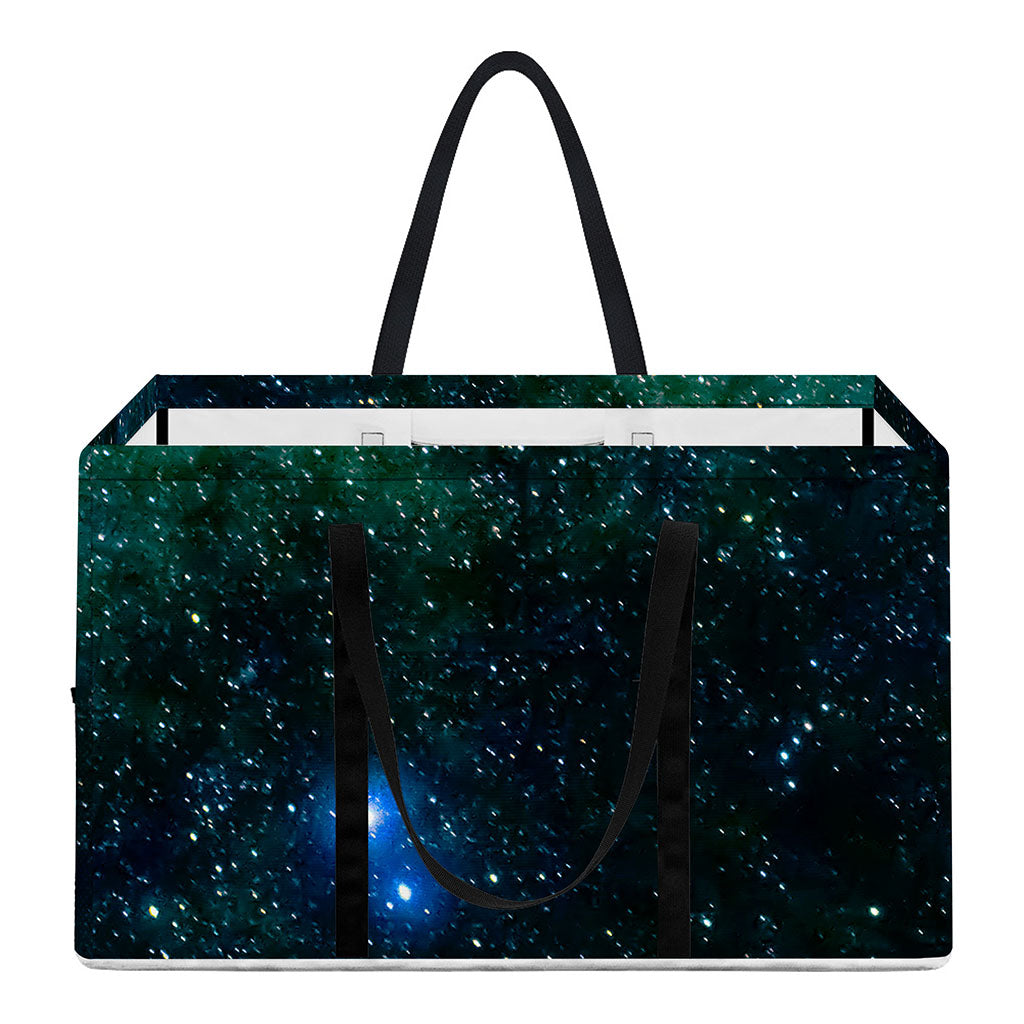 Dark Green Galaxy Space Print Utility Tote Bag