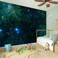 Dark Green Galaxy Space Print Wall Sticker
