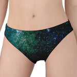 Dark Green Galaxy Space Print Women's Panties