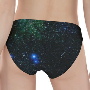 Dark Green Galaxy Space Print Women's Panties