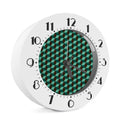 Dark Green Geometric Cube Pattern Print Alarm Clock