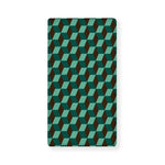 Dark Green Geometric Cube Pattern Print Baby Crib Sheet
