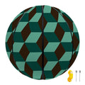 Dark Green Geometric Cube Pattern Print Basketball