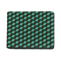 Dark Green Geometric Cube Pattern Print Bifold Wallet