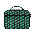 Dark Green Geometric Cube Pattern Print Briefcase Bible Bag