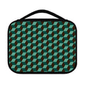 Dark Green Geometric Cube Pattern Print Classic Bible Case
