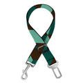 Dark Green Geometric Cube Pattern Print Dog Seat Belt