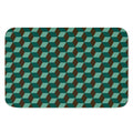 Dark Green Geometric Cube Pattern Print Indoor Door Mat