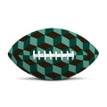 Dark Green Geometric Cube Pattern Print Rugby Ball