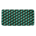 Dark Green Geometric Cube Pattern Print Towel