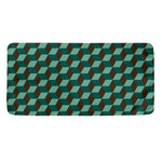 Dark Green Geometric Cube Pattern Print Towel