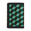 Dark Green Geometric Cube Pattern Print Trifold Wallet