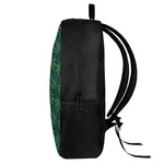 Dark Green Hemp Pattern Print 17 Inch Backpack