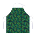 Dark Green Hemp Pattern Print Adjustable Apron