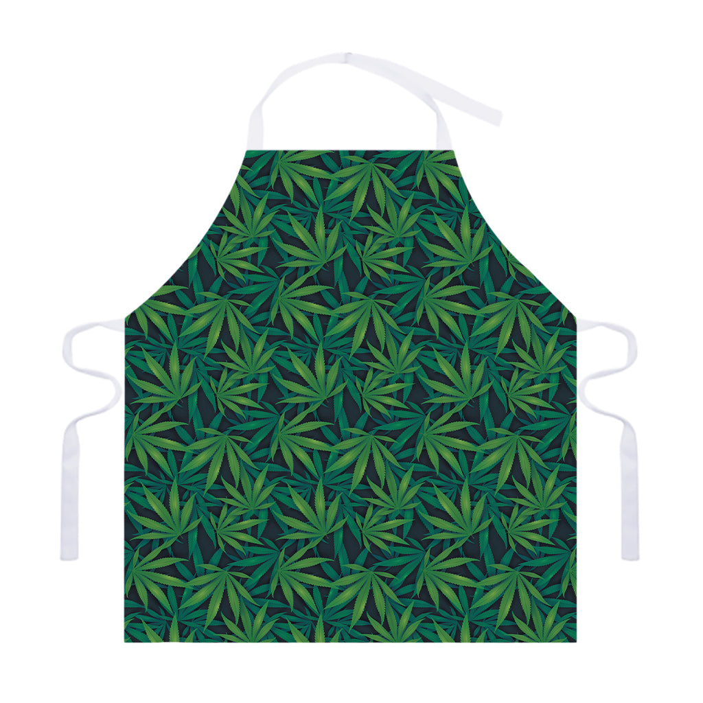 Dark Green Hemp Pattern Print Adjustable Apron