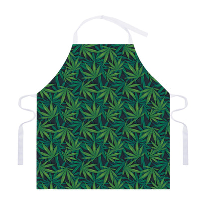 Dark Green Hemp Pattern Print Adjustable Apron