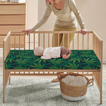 Dark Green Hemp Pattern Print Baby Crib Sheet