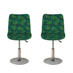 Dark Green Hemp Pattern Print Bar Stool Covers