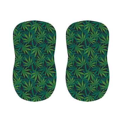 Dark Green Hemp Pattern Print Bar Stool Covers