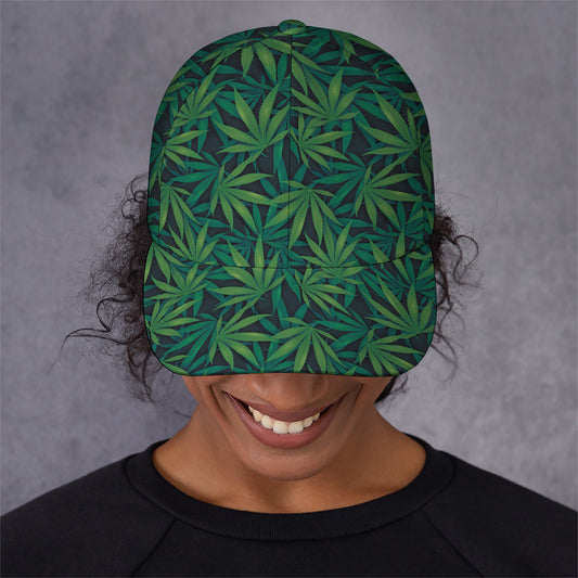 Dark Green Hemp Pattern Print Baseball Cap