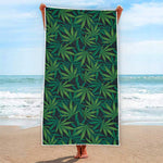 Dark Green Hemp Pattern Print Beach Towel