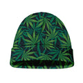 Dark Green Hemp Pattern Print Beanie