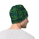 Dark Green Hemp Pattern Print Beanie