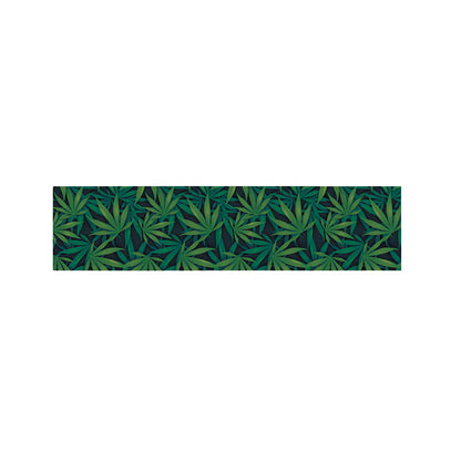 Dark Green Hemp Pattern Print Bed Runner