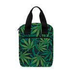 Dark Green Hemp Pattern Print Bible Tote Bag