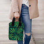 Dark Green Hemp Pattern Print Bible Tote Bag
