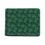 Dark Green Hemp Pattern Print Bifold Wallet