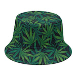 Dark Green Hemp Pattern Print Bucket Hat