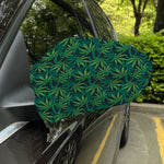 Dark Green Hemp Pattern Print Car Side Mirror Covers